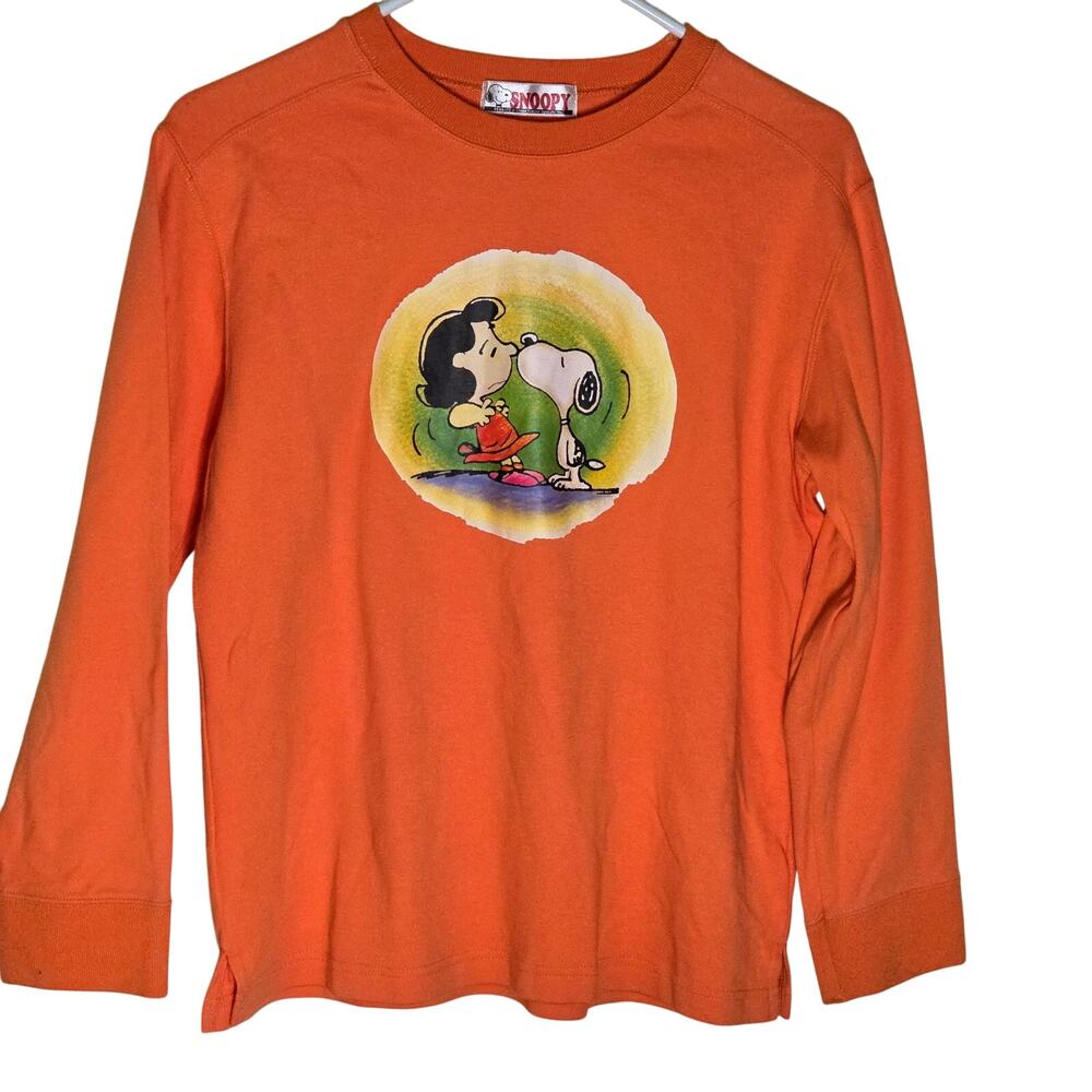 Vintage Snoopy and Lucy Sweatshirt Peanuts United Feature Syndicate Orange